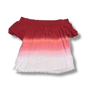 Xhilaration Red & White Top